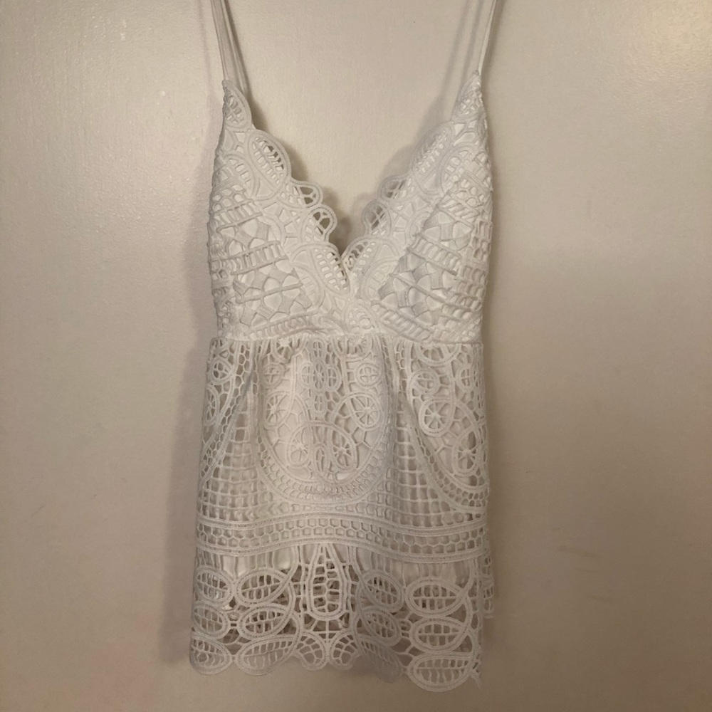 Lace Bardot tank. Lightly worn